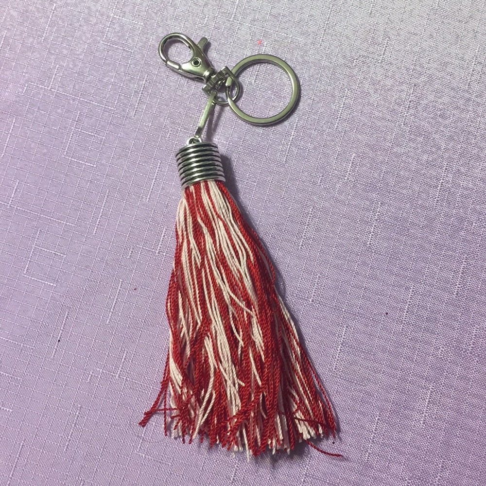 Pink and Red Tassel Keychain